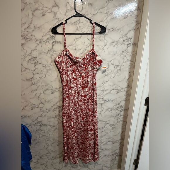 NEW Rebecca Taylor Labyrinth Slip Dress Sleeveless Side Slit Plus Size 14 - Picture 5 of 13